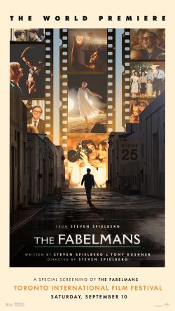 the fablemans movie poster wall of film reel large