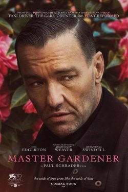 Poster for Master Gardener. Photo of Joel Egerton.