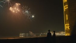 Olivia Colman and Michael Ward watching fireworks
